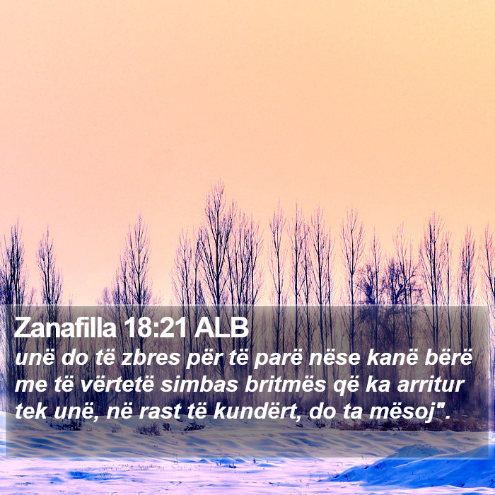 Zanafilla 18:21 ALB Bible Study