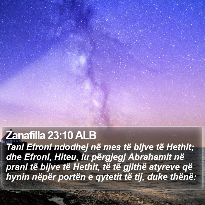 Zanafilla 23:10 ALB Bible Study