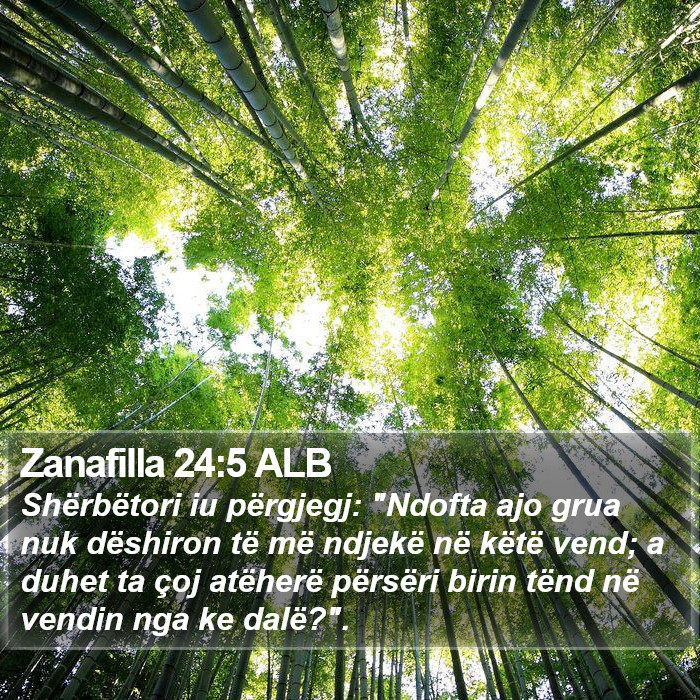 Zanafilla 24:5 ALB Bible Study