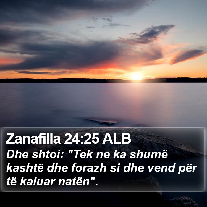 Zanafilla 24:25 ALB Bible Study