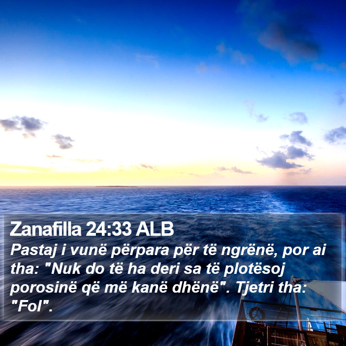 Zanafilla 24:33 ALB Bible Study