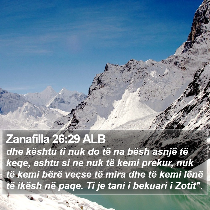 Zanafilla 26:29 ALB Bible Study