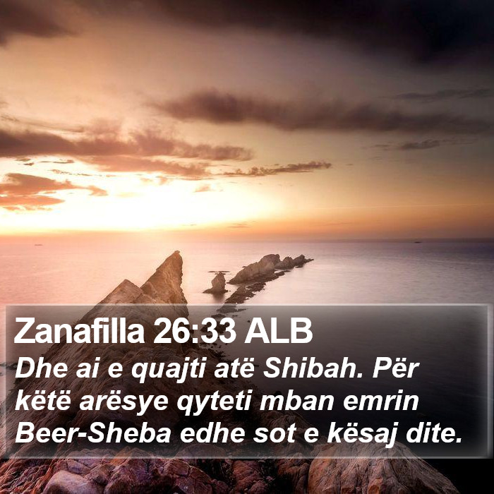 Zanafilla 26:33 ALB Bible Study