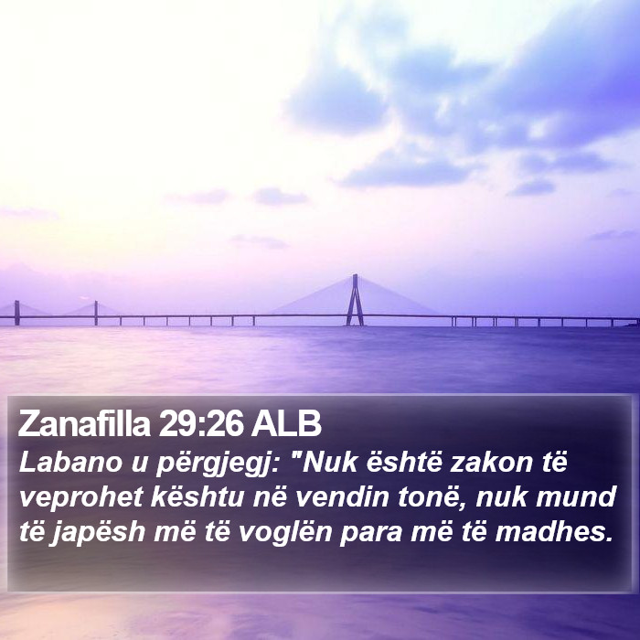Zanafilla 29:26 ALB Bible Study