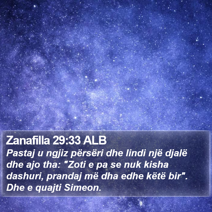 Zanafilla 29:33 ALB Bible Study