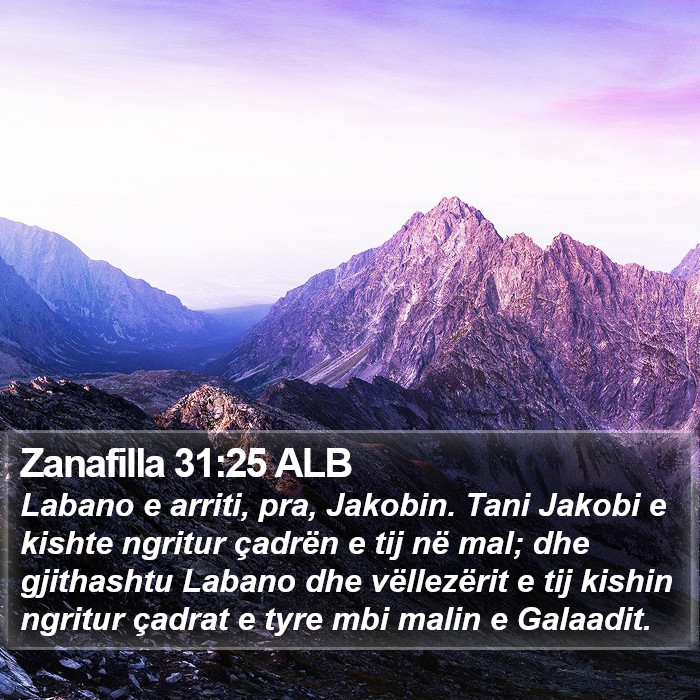 Zanafilla 31:25 ALB Bible Study