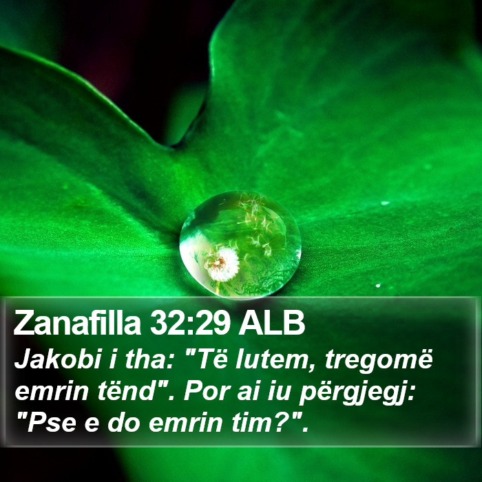 Zanafilla 32:29 ALB Bible Study