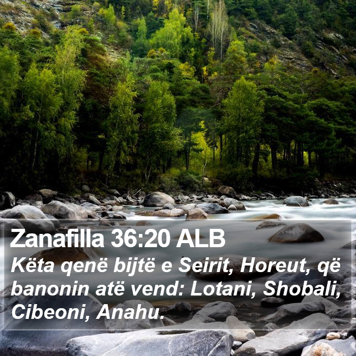 Zanafilla 36:20 ALB Bible Study