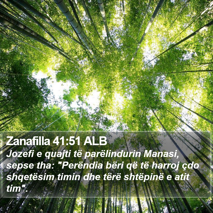 Zanafilla 41:51 ALB Bible Study