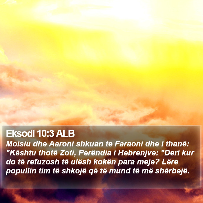 Eksodi 10:3 ALB Bible Study