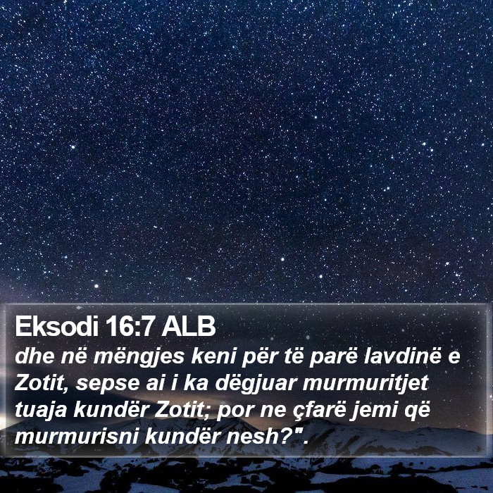 Eksodi 16:7 ALB Bible Study