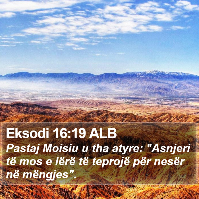 Eksodi 16:19 ALB Bible Study