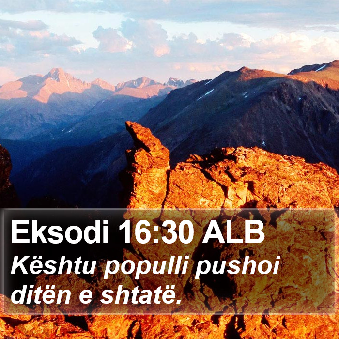 Eksodi 16:30 ALB Bible Study