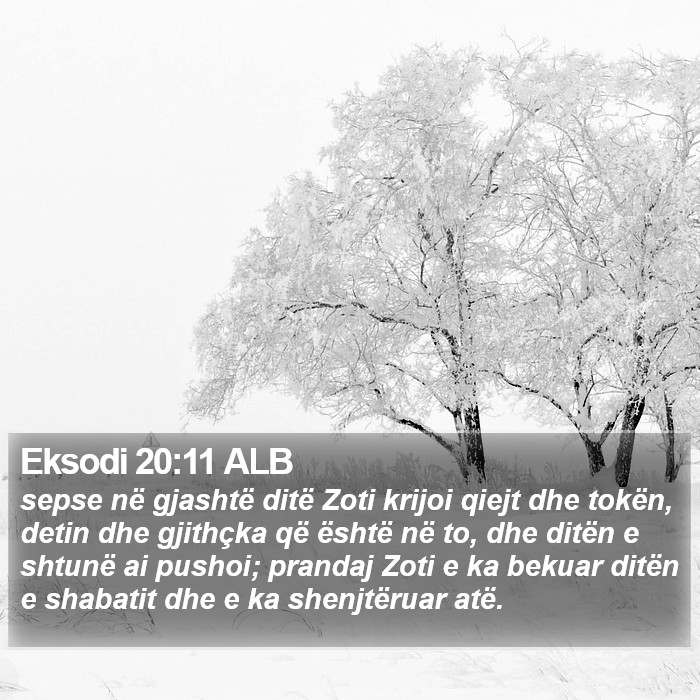 Eksodi 20:11 ALB Bible Study
