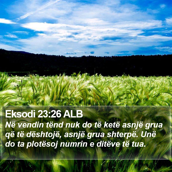 Eksodi 23:26 ALB Bible Study