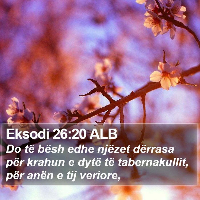 Eksodi 26:20 ALB Bible Study