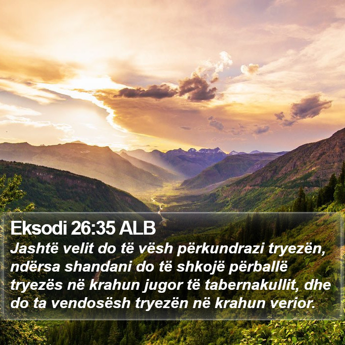 Eksodi 26:35 ALB Bible Study