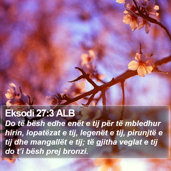 Eksodi 27:3 ALB Bible Study