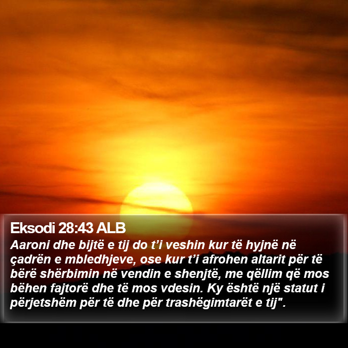 Eksodi 28:43 ALB Bible Study