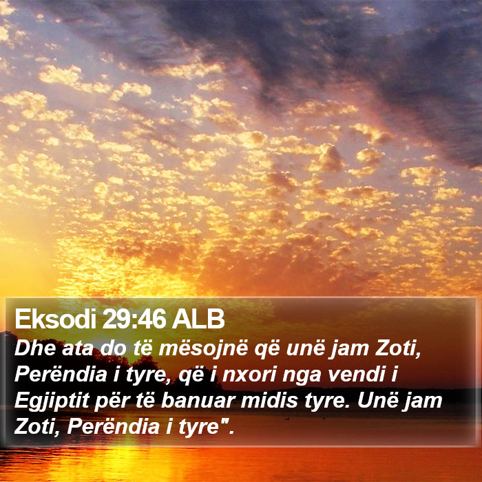 Eksodi 29:46 ALB Bible Study