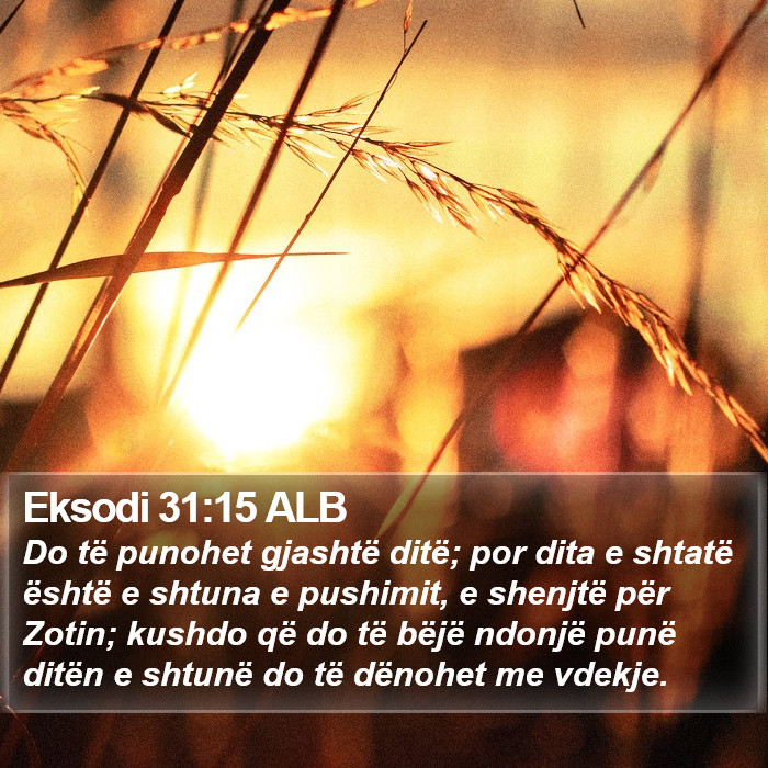 Eksodi 31:15 ALB Bible Study