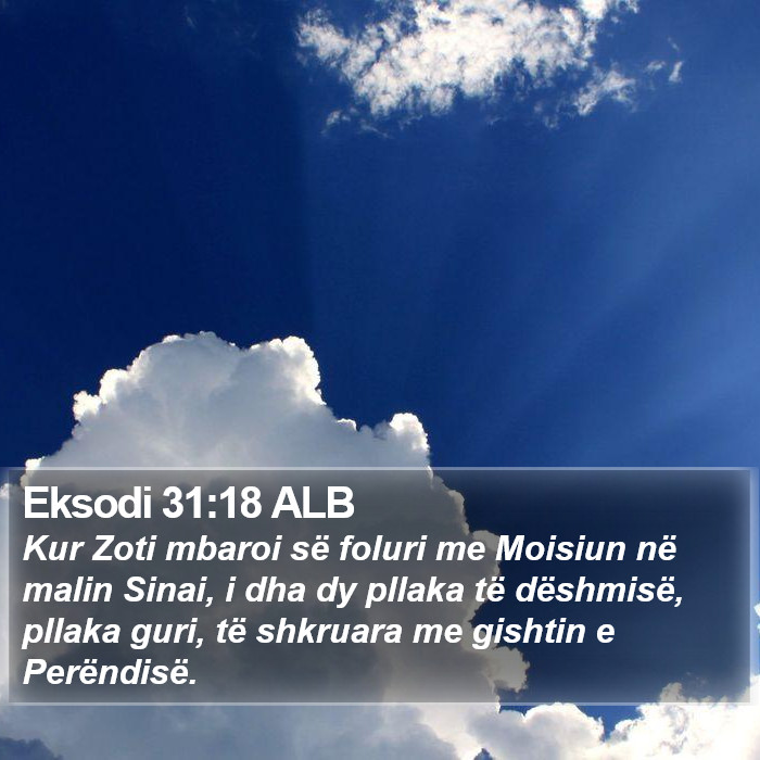 Eksodi 31:18 ALB Bible Study