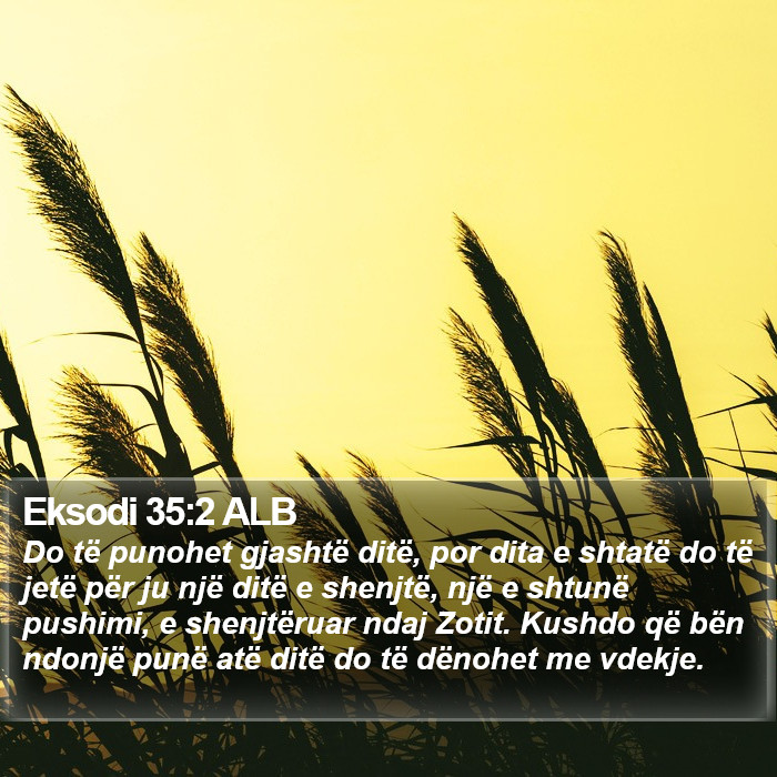 Eksodi 35:2 ALB Bible Study