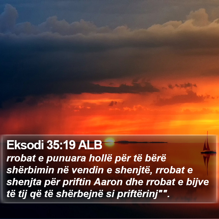 Eksodi 35:19 ALB Bible Study