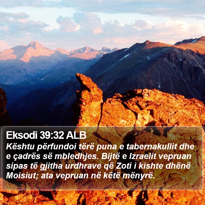 Eksodi 39:32 ALB Bible Study