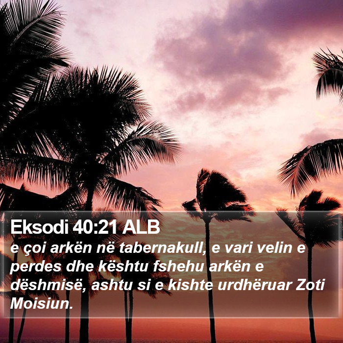 Eksodi 40:21 ALB Bible Study