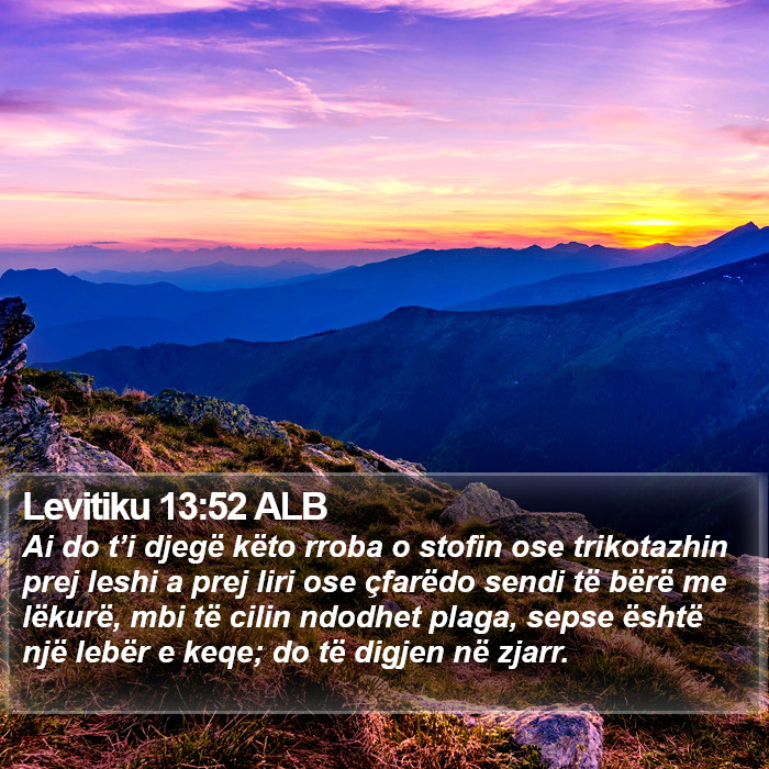 Levitiku 13:52 ALB Bible Study