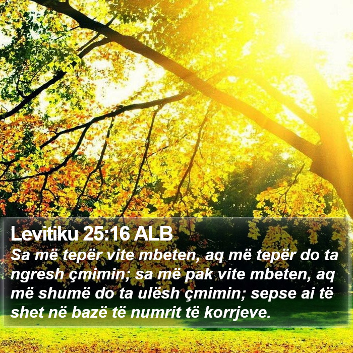 Levitiku 25:16 ALB Bible Study