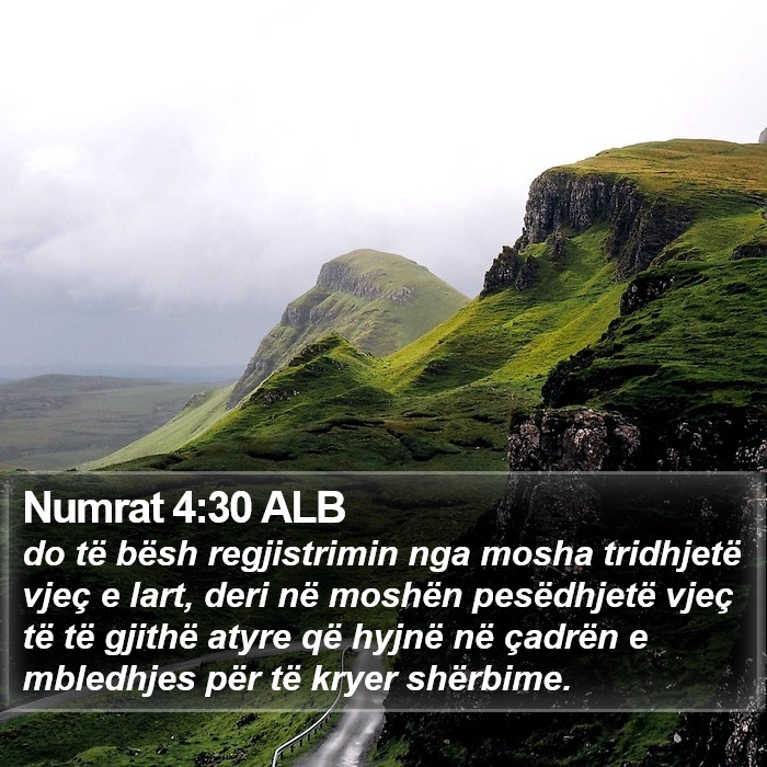 Numrat 4:30 ALB Bible Study