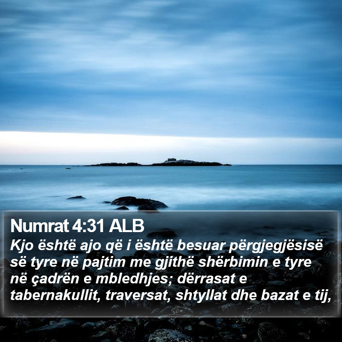 Numrat 4:31 ALB Bible Study