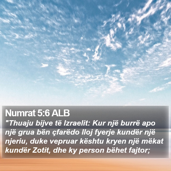 Numrat 5:6 ALB Bible Study