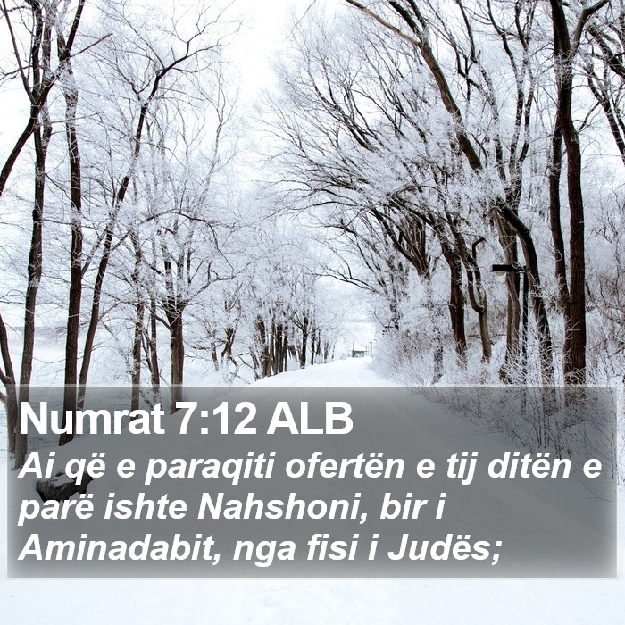 Numrat 7:12 ALB Bible Study