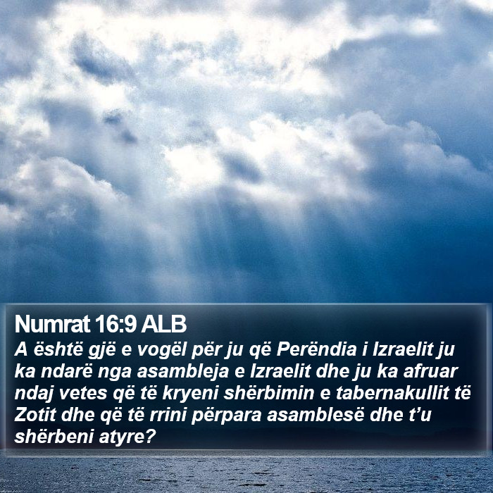 Numrat 16:9 ALB Bible Study