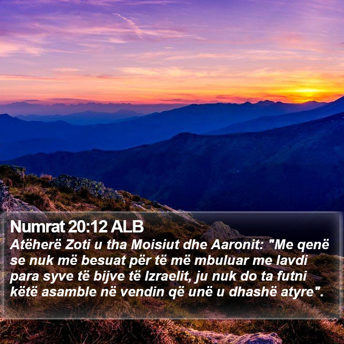 Numrat 20:12 ALB Bible Study