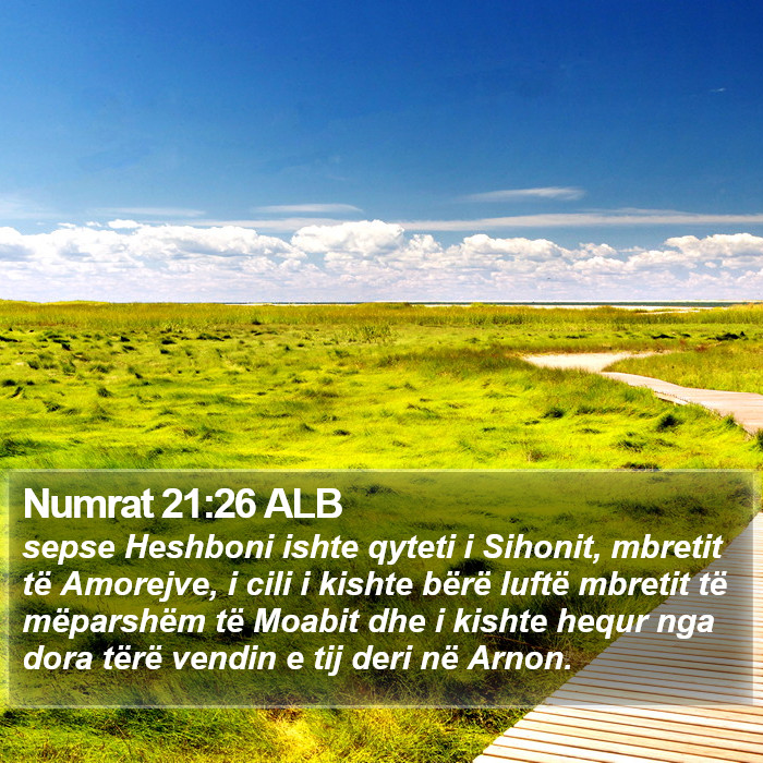 Numrat 21:26 ALB Bible Study