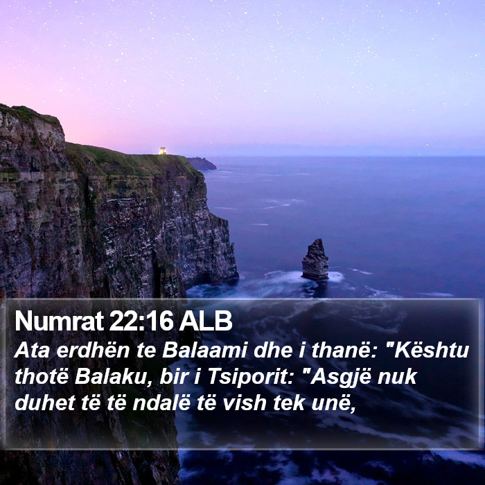 Numrat 22:16 ALB Bible Study