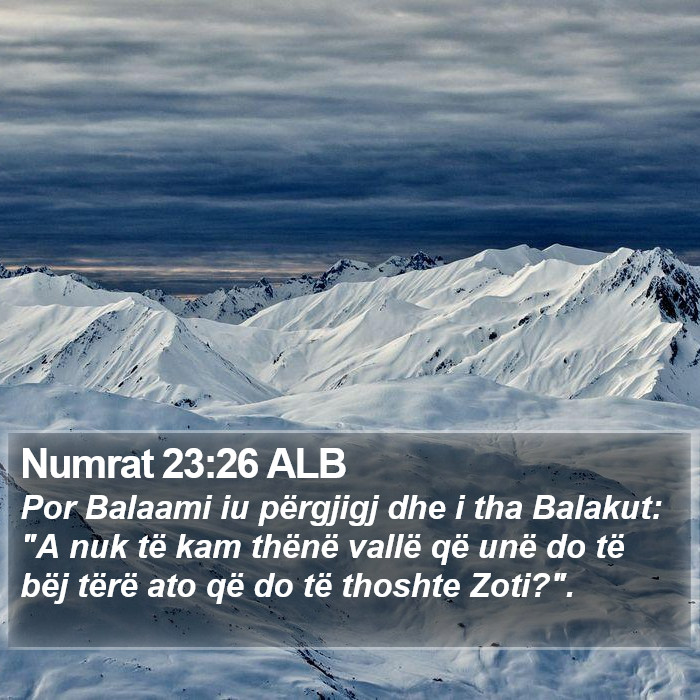 Numrat 23:26 ALB Bible Study