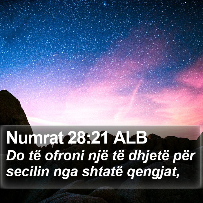 Numrat 28:21 ALB Bible Study