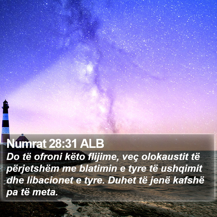 Numrat 28:31 ALB Bible Study