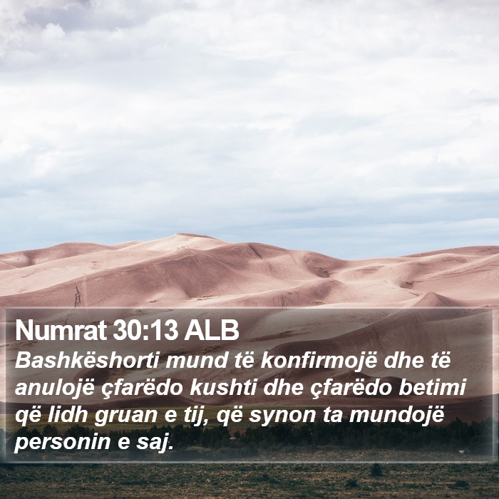 Numrat 30:13 ALB Bible Study