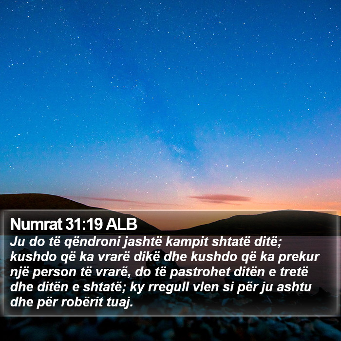 Numrat 31:19 ALB Bible Study