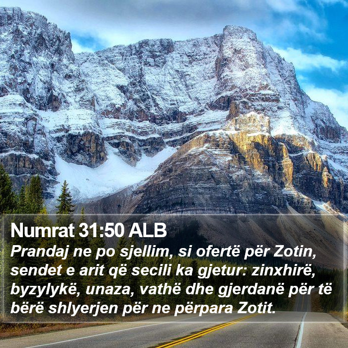 Numrat 31:50 ALB Bible Study