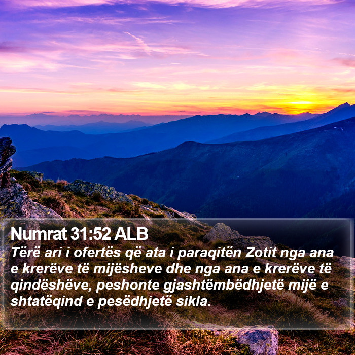 Numrat 31:52 ALB Bible Study