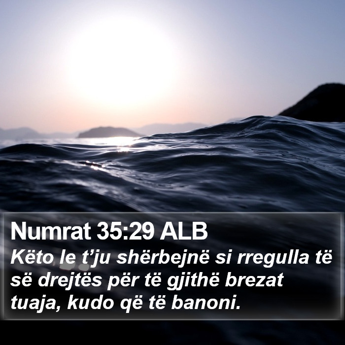 Numrat 35:29 ALB Bible Study