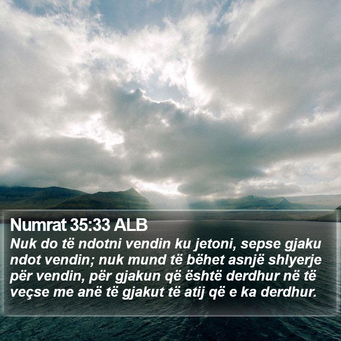 Numrat 35:33 ALB Bible Study