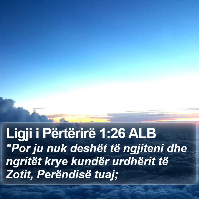 Ligji i Përtërirë 1:26 ALB Bible Study